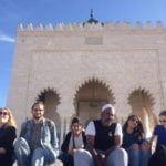 Group of students in front of a monument in Rabat, Morocco