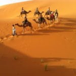 camel ride in the desert of Rabat, Morocco