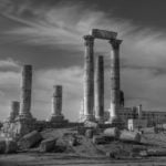 artistic photo of the ruins of Amman, Jordan in black and white