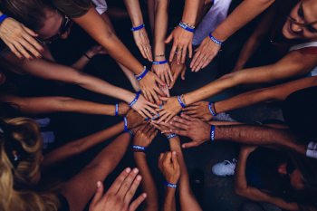 Group of hands of people